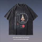 Men T Shirt Portrait Short Sleeve T-shirt Men and Women Street Couple Loose