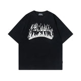 Men T Shirt Alphabet Graffiti Print Short Sleeve Men's Couple T-shirt