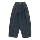Unisex Jeans Straight Loose Washed-out Jeans