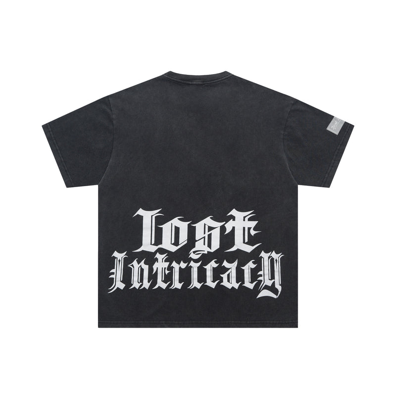Lost Intricacy T-Shirt Skull Wash Casual Short Sleeve T-Shirt