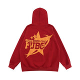 Men Hoodie Printed Five-Pointed Star Hooded Sweater Men's Casual Loose