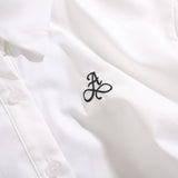 Women Long Sleeve Shirt White Shirt for Girls Spring and Autumn Casual Polo Collar Embroidered Shirt