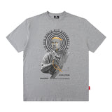 Men's T Shirt Printed Short-Sleeved T-shirt Men's and Women's Loose round Neck