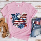 Women's Independence Day T Shirt round Neck Short Sleeve T-shirt Women's Top