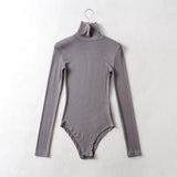 Women T-Shirt Long Sleeve Jumpsuit Solid Color T-shirt