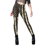 National Flag Day Leggings Spring and Summer Fans Print Leggings Independence Day Clothing