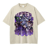 2024Iguro Obanai T Shirts Oversized Vintage Washed Anime