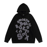 Men Hoodie Paste Cloth Embroidery Letters Hooded Pullover