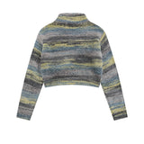 Women Sweater Autumn Leisure Contrast Color Long Sleeves Knitwear