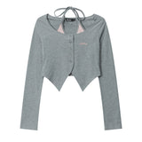 Women Long Sleeve T-shirt Short Cardigan Long Sleeve T-shirt for Girls