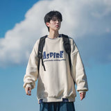Men Hoodie Sweater Men's Spring and Autumn round Neck Loose Printed Bottoming Shirt