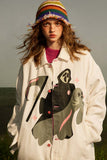 Unisex Jacket Fall Twill Contrast Color Outerwear Women's Clothing