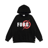 Men Hoodie Lightning Ban Pattern Hooded Sweater Men