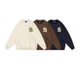 Unisex Hoodie Flower Casual Loose round Neck Sweatshirt Men's Coat