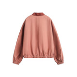Unisex Jacket Fall Color-Blocking Stand Collar Jacket