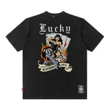Men T Shirt Vintage Printed Spring and Summer Loose Short Sleeve T-shirt for Men and Women