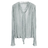 Women Long Sleeve Shirt V-neck Top for Women Loose Shirt Casual