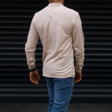 Men T Shirt Men's V-neck Casual Long Sleeve T-shirt