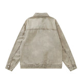 Men Denim Jacket Washed Do the Old Cowboy Coat Men's Loose Casual Spring and Autumn Stitching Jacket