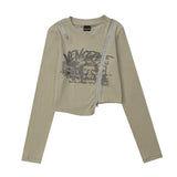 Women Long Sleeve T-Shirt Long Sleeve T-shirt Girls Spring and Autumn Leisure Short