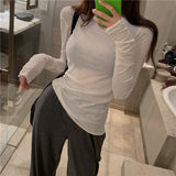 Women Long Sleeve Shirt Undershirt Slim Fit Top