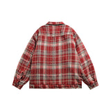 Unisex Jacket Winter American Retro Plaid Cotton-Padded Coat