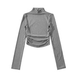 Women T-Shirt Bottoming Shirt Women's Tight Top T-shirt