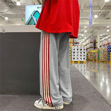 Men Sweatpants Side Stripes Track Sweatpants Men and Women Couple Summer