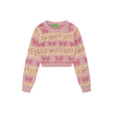Women Sweater Short Sweater Autumn Crew Neck Long Sleeve