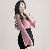 Women's Long Sleeve Shirt Women's Slim Fit Casual Long Sleeve Bottoming Shirt Spring and Autumn