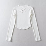 Women T-Shirt Long-Sleeved T-shirt Bottoming Shirt Short Top
