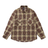 Men Long Sleeved T Shirt Plaid Cat Beard Long Sleeve Shirt Loose Embroidered Letter Shirt