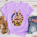 Women's Independence Day T Shirt round Neck Short Sleeve T-shirt Women's Top