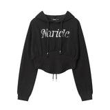 Women Hoodie Embroidered Hooded Sweater Women's Autumn Short Hoodie