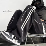 Men Sweatpants Men's Spring Straight Sports Pants Loose Wide Leg