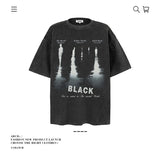 American vintage street T-shirt pure cotton men's and women's summer loose