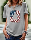 Women's Independence Day T Shirt Pattern Printed Short-Sleeved T-shirt