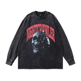 Men Long Sleeve Shirt Distressed Long Sleeve T-shirt Men and Women Oversize Casual Couple's Tops