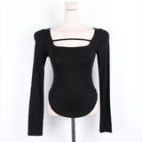 Women Long Sleeve Shirt Bottoming Shirt Curved Top Autumn Long Sleeve