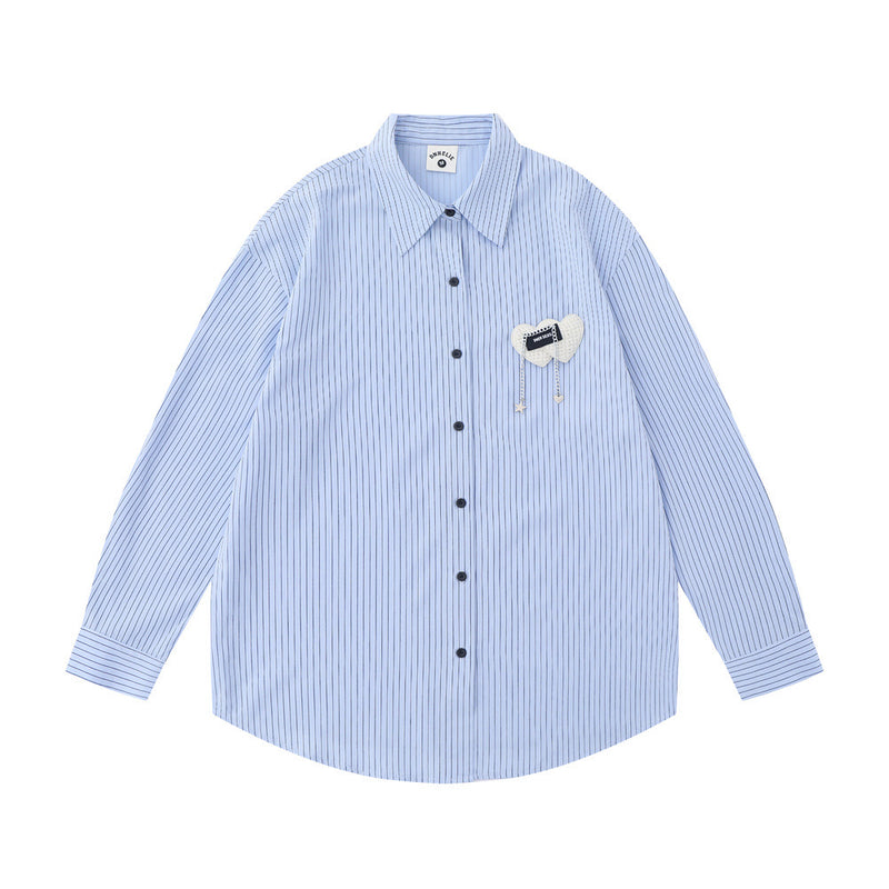 Men Long Sleeved T Shirt Thin Striped Long Sleeve Shirt Boys Ruan Handsome Loose Casual Outerwear Spring and Autumn