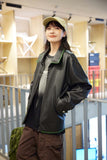 Unisex Jacket Fall Topstitching Special Embroidered Leather Women's Clothing