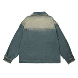Men Denim Jacket Men's Personality Cat Raw-Cut Edges Stitching Loose Jacket