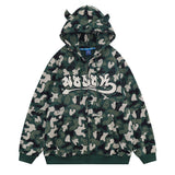 Men Fleece Lined Hoodie Camouflage Cardigan Sweater Men's Autumn and Winter High Street Zip Long Sleeve Coat