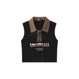 Women Vest Letter Print Vest Summer Casual Multicolor Short Sleeveless