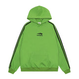 Men Hoodie Embroidered Sports Sweater Men's Autumn and Winter Pullover Sleeves with Stripes Loose Multicolor Hooded
