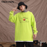 Men's Long Sleeve Shirt Letter Printed Long Sleeve T-shirt Men's Ins Hip Hop Loose All-Matching