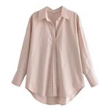 Women T-shirt Fall Women's Clothing Casual Solid Color Long Sleeve Shirt