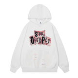 Men Hoodie Paste Cloth Embroidery Letter Hooded Sweater
