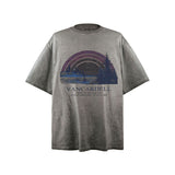 American vintage street T-shirt men's and women's loose washed half-sleeved top