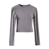 Women T-Shirt Long-Sleeved T-shirt Fall Slim Fit Bottoming Shirt
